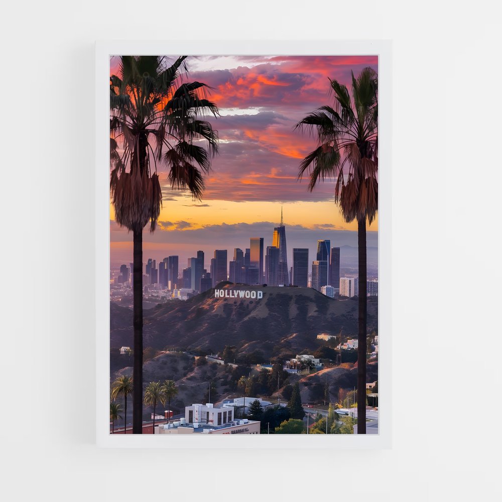Poster Sunset Over Hollywood – affiche Baseball (vue 3)